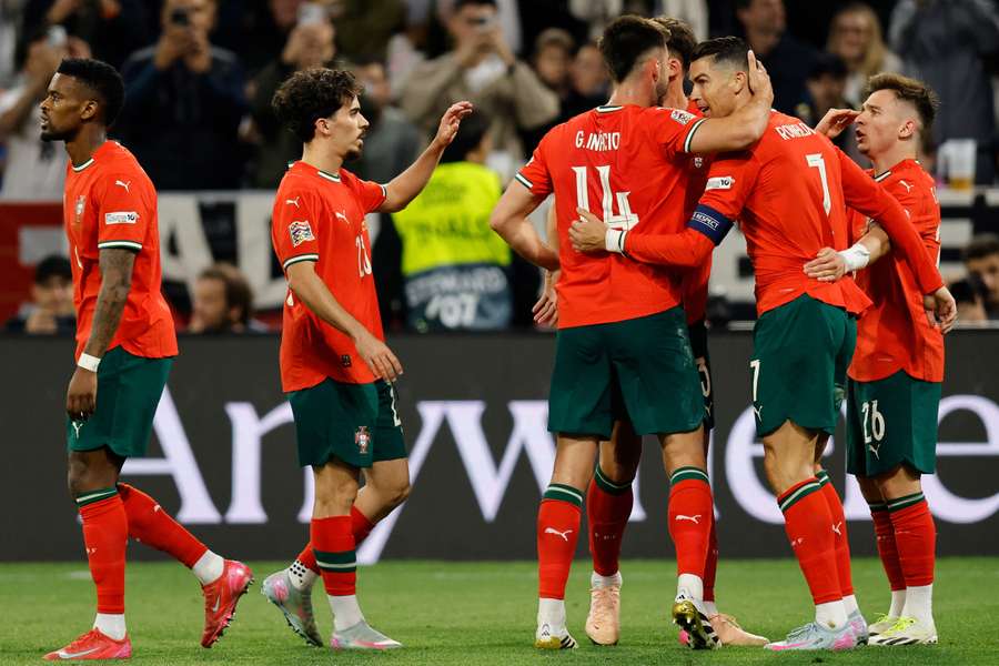 Cristiano Ronaldo dal vítězný gól Portugalska v semifinále Ligy národů s Německem. Cristiano Ronaldo dal vítězný gól Portugalska v semifinále Ligy národů s Německem.