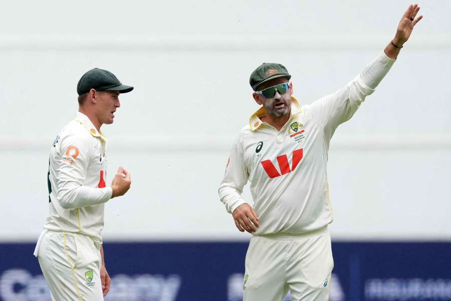 Australia's Nathan Lyon (right) pictured alongside Marnus Labuschagne Australia's Nathan Lyon (right) pictured alongside Marnus Labuschagne