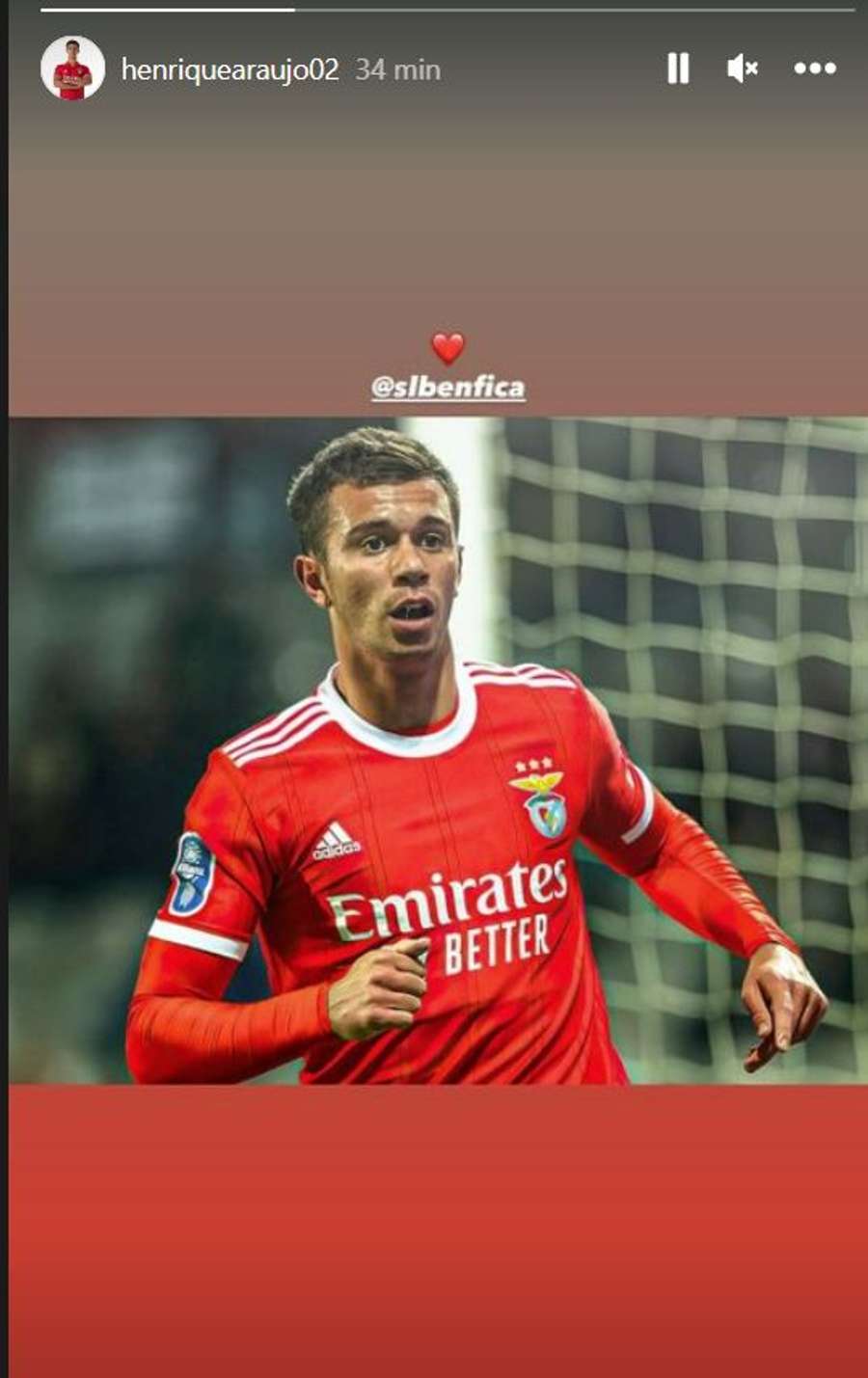 O story de Henrique Araújo no Instagram