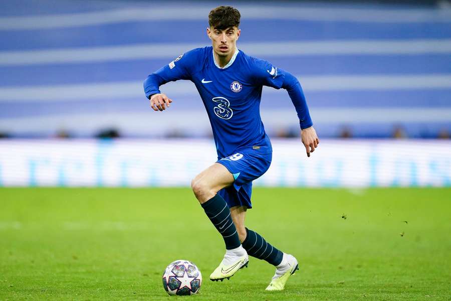 Kai Havertz jugando para el Chelsea contra el Real Madrid. Kai Havertz jugando para el Chelsea contra el Real Madrid.