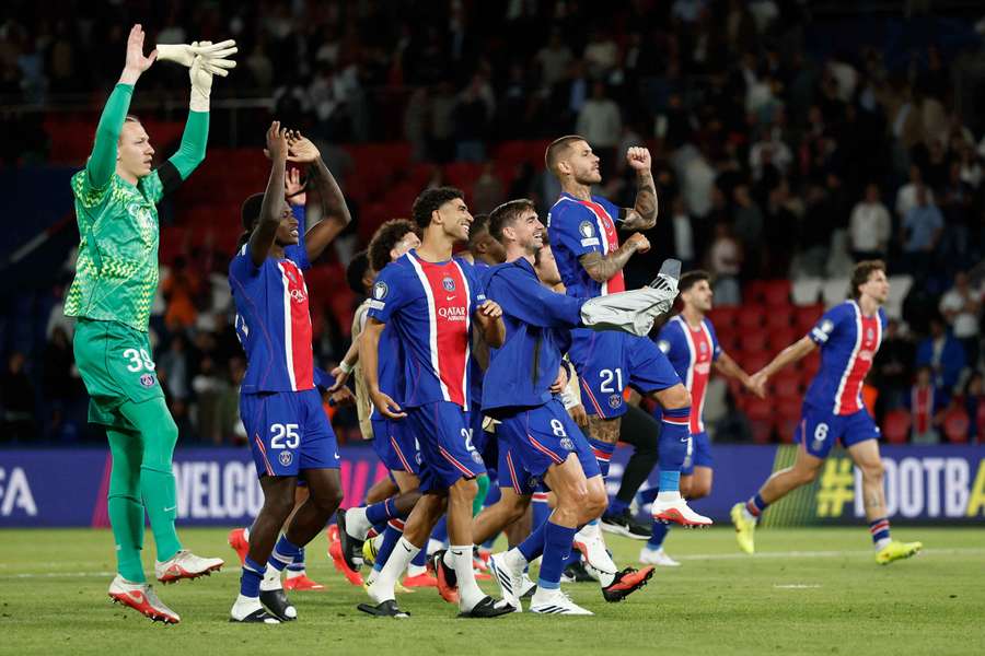 Les Parisiens après la victoire mercredi.
