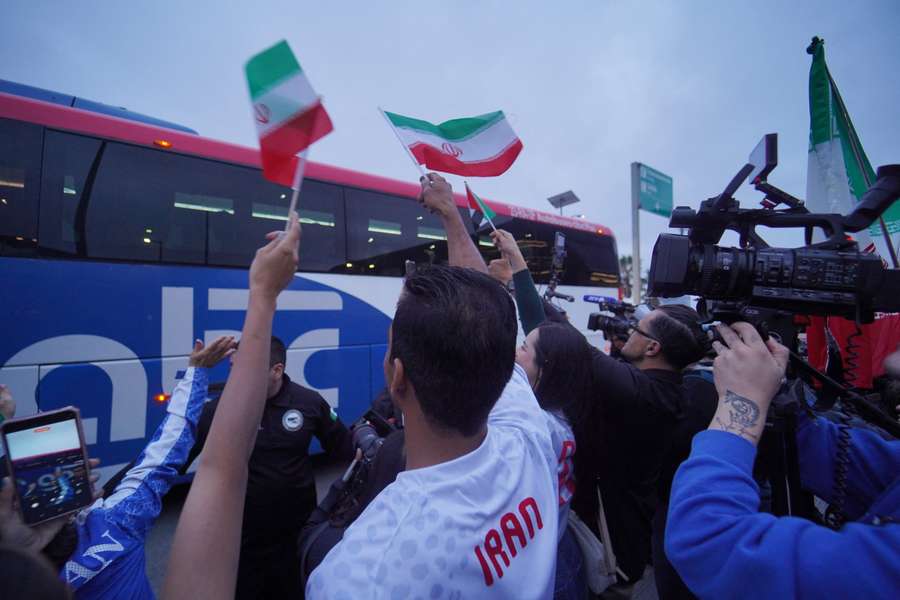 Iran supporters waving their nation off to the World Cup Iran supporters waving their nation off to the World Cup