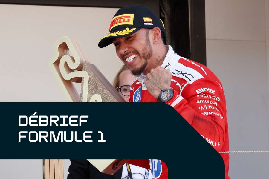 Lewis Hamilton sur le podium de Barcelone. Lewis Hamilton sur le podium de Barcelone.