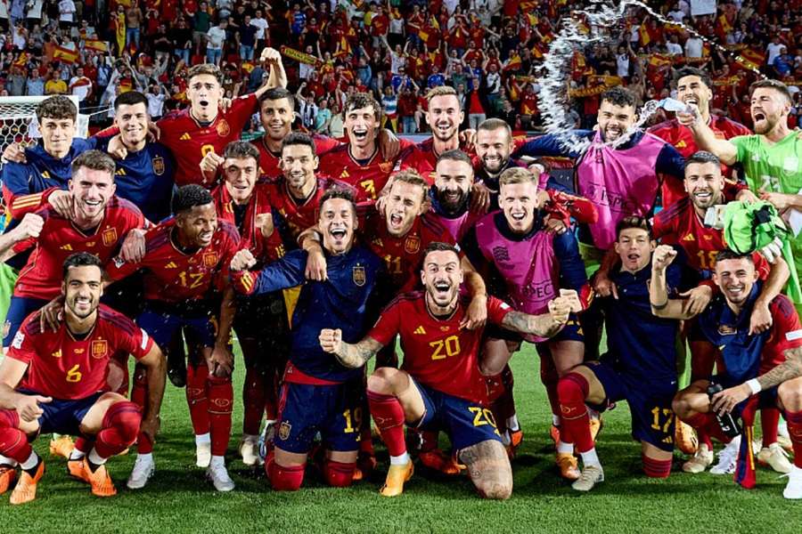 España celebra ante Italia el pase a la final de la pasada Nations League