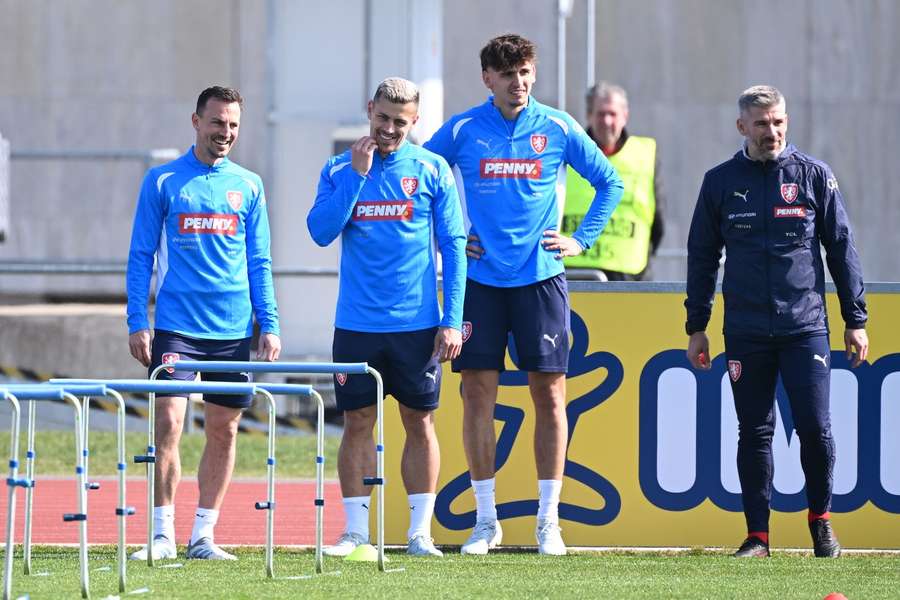 Tomáš Holeš na tréninku české reprezentace. Tomáš Holeš na tréninku české reprezentace.