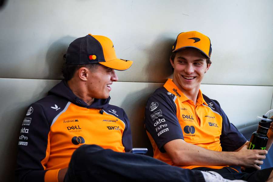 McLaren's Lando Norris and Oscar Piastri (R) went wheel to wheel throughout the 2025 season in a gripping race for the title