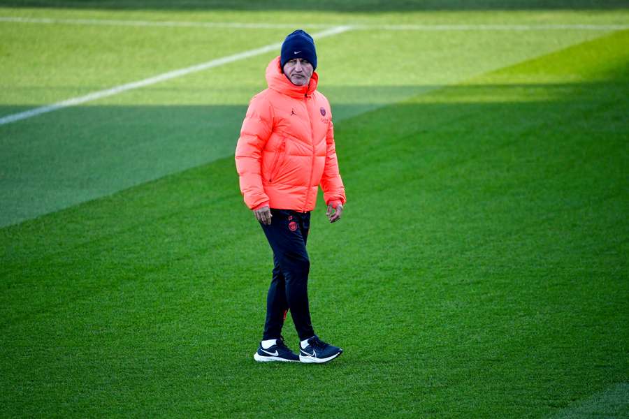 Christophe Galtier aujourd'hui à l'entraînement.