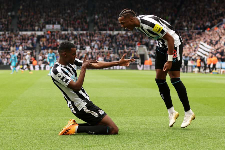 Alexander Isak scored two of Newcastle's five first-half goals