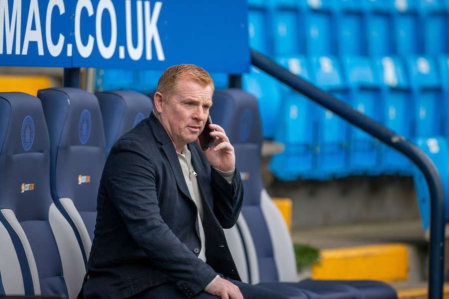 Neil Lennon at Rugby Park earlier this month