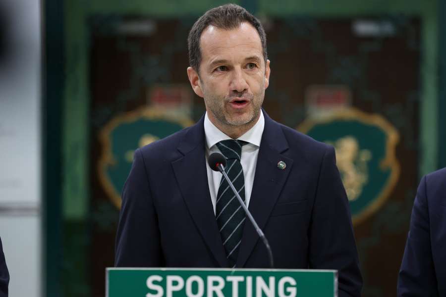 Frederico Varandas falou aos jornalistas no Hall VIP do Estádio José Alvalade