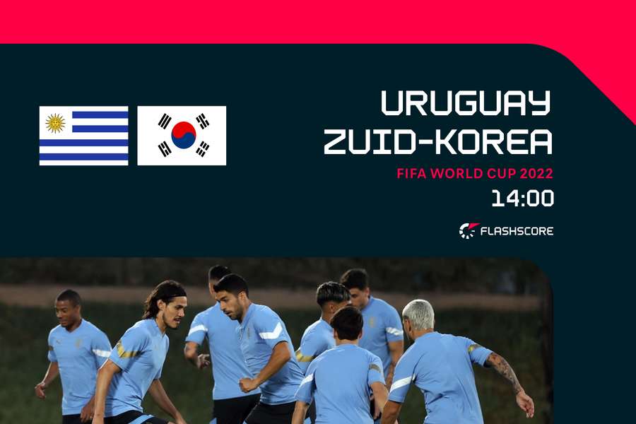 Uruguay neemt het om 14:00 op tegen Zuid-Korea