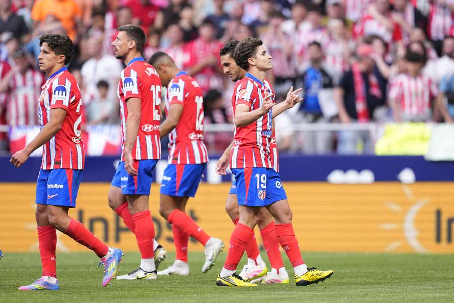 Julián Álvarez celebra un gol con el Atlético como quiere hacer en el Mundial