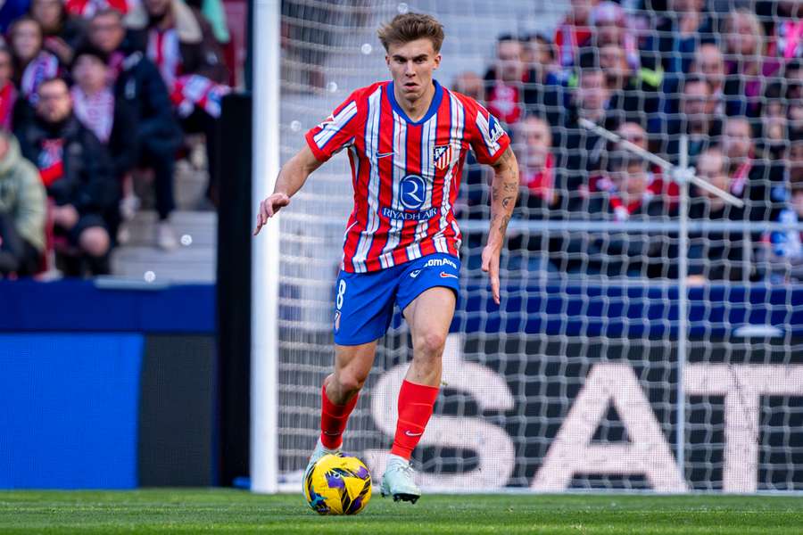 Pablo Barrios, durante el último partido del Atlético