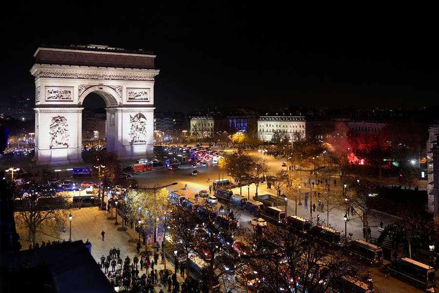 Jubilation on Paris' Champs-Elysees after France make World Cup final