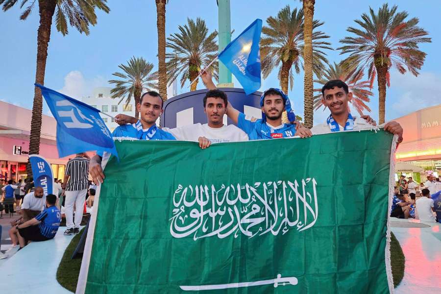Ahmed (left) travelled to Miami to watch Al Hilal take on Real Madrid with his friends