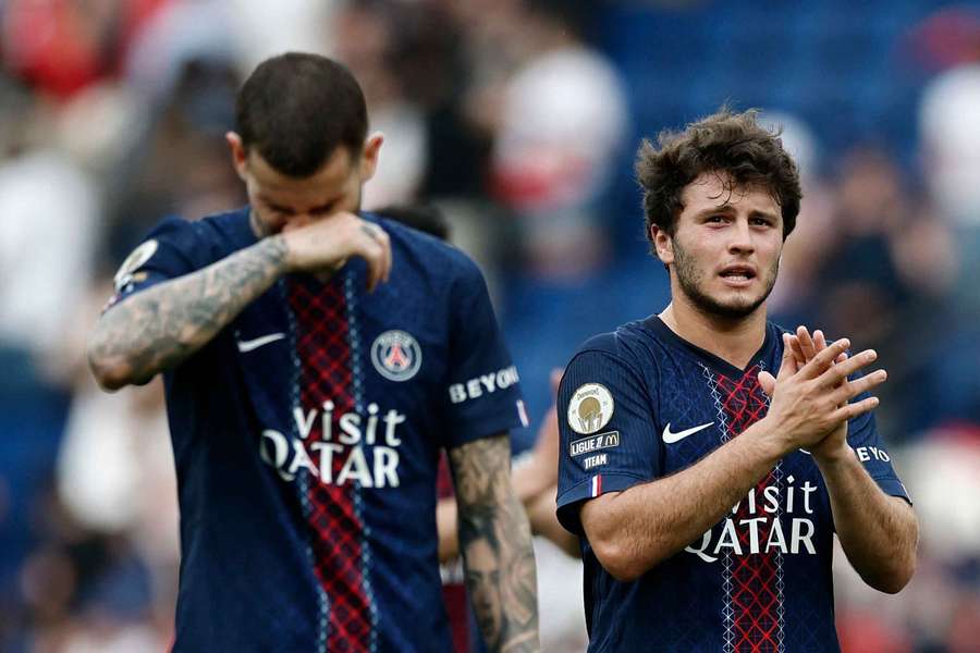 Lucas Hernandez und Joao Neves nach dem Spiel.