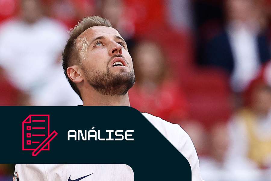 Harry Kane reage durante o jogo dos quartos de final do Euro-2024 entre a Inglaterra e a Suíça