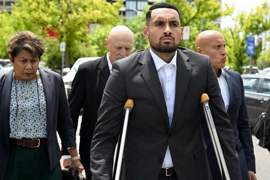 Kyrgios walks on crutches as he continues to recover