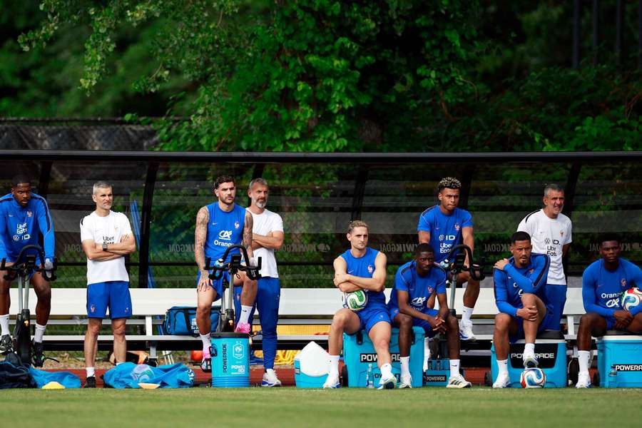 Les Bleus à l'entraînement mercredi. Les Bleus à l'entraînement mercredi.