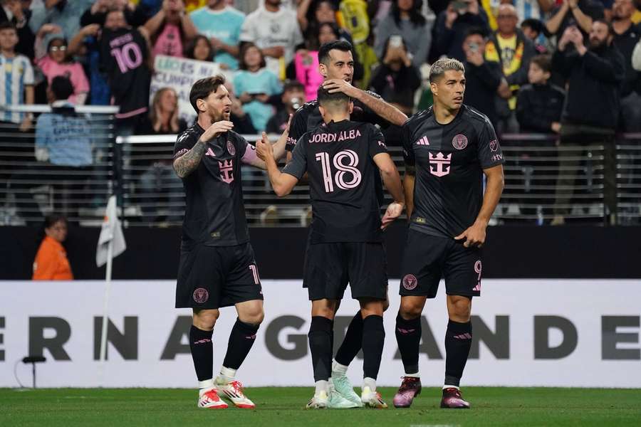 Inter Miami's Lionel Messi, Jordi Alba, Sergio Busquets and Luis Suarez