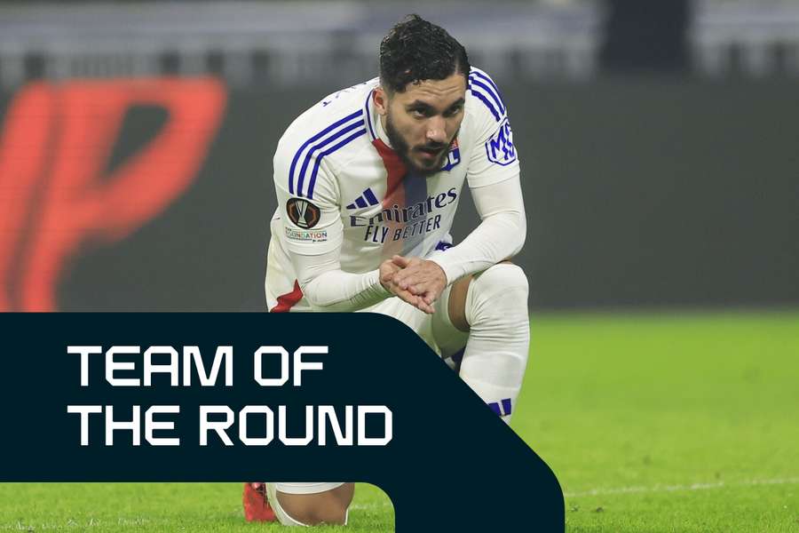 Rayan Cherki celebrates scoring his first goal for Lyon