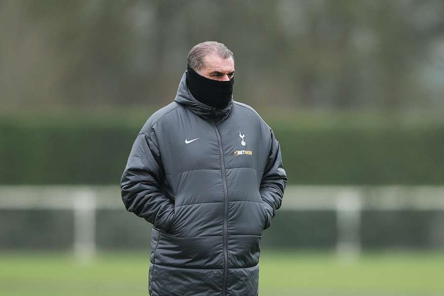 Ange Postecoglou overseeing Tottenham's training ahead of Hoffenheim match
