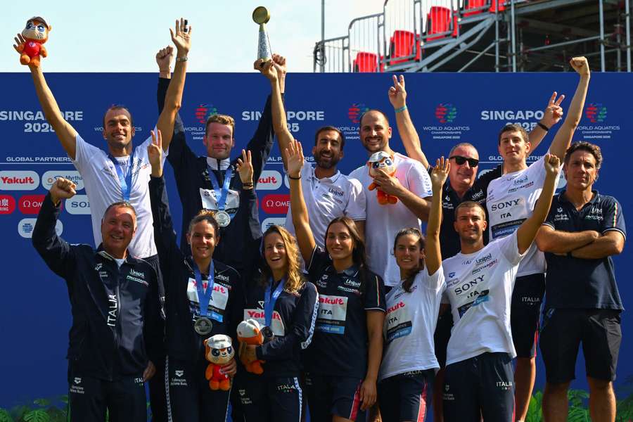 La gioia della squadra azzurra