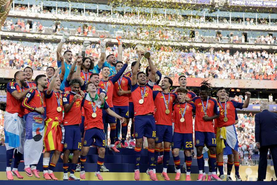 Spain celebrate winning the 2026 World Cup final