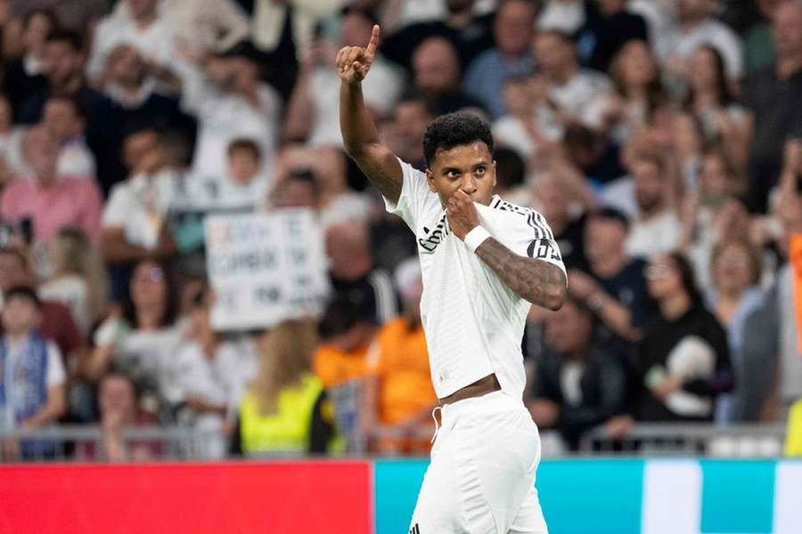 Rodrygo celebrates his goal