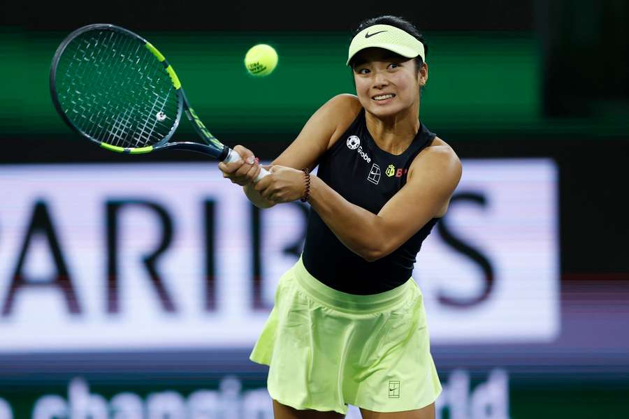 Alexandra Eala bei ihrem Match gegen Coco Gauff in Indian Wells.