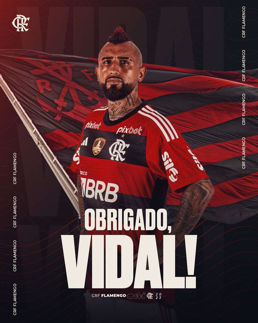 Fla anunciou rescisão com Vidal