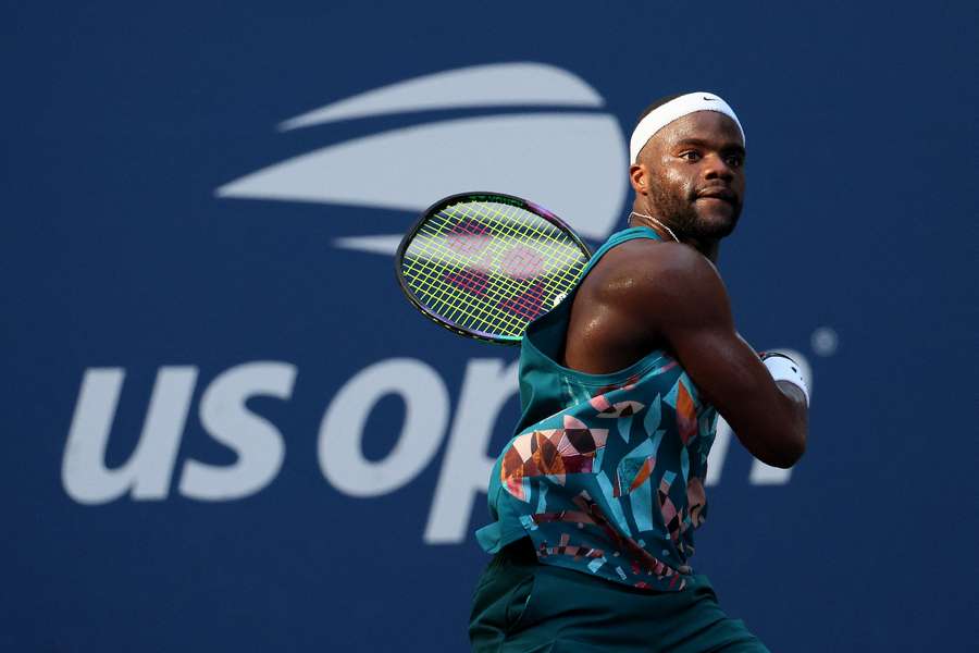Tiafoe in action at the US Open