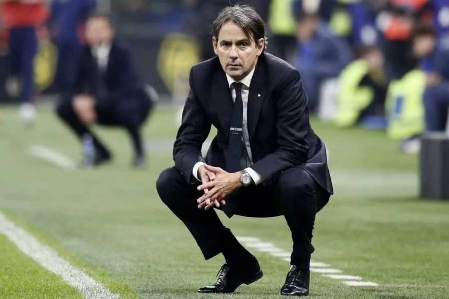 Simone Inzaghi při zápase s Juventusem.