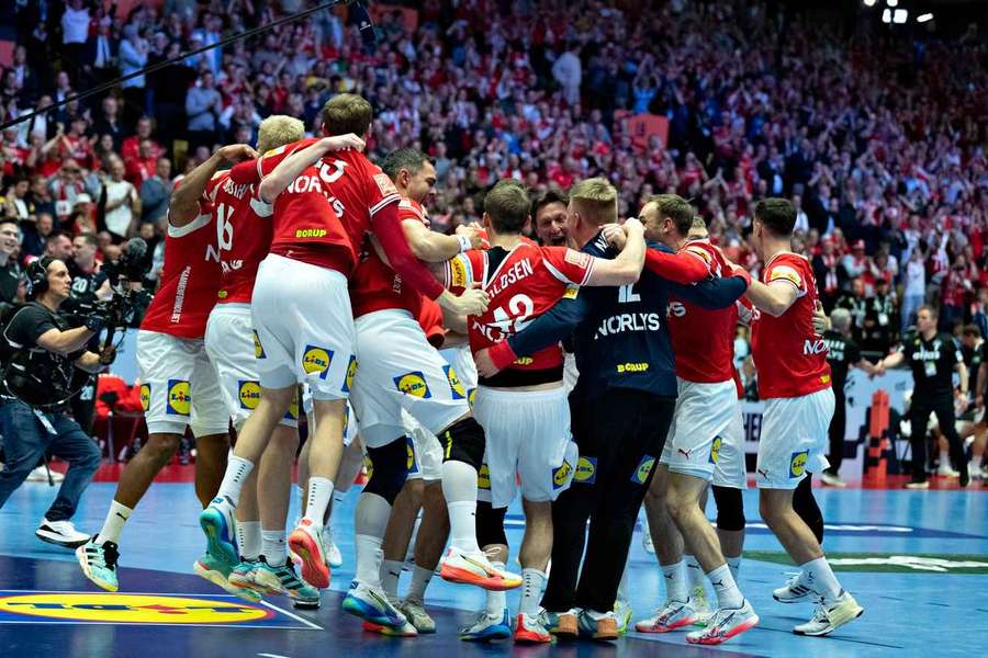 A festa dos jogadores da Dinamarca