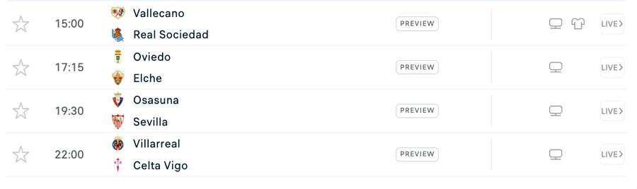 Programul zilei LaLiga