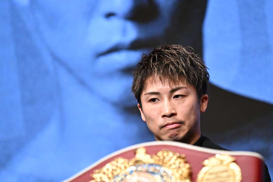 Japan’s Naoya Inoue attends a press conference to announce his next boxing bout against Philippines’ Marlon Tapales