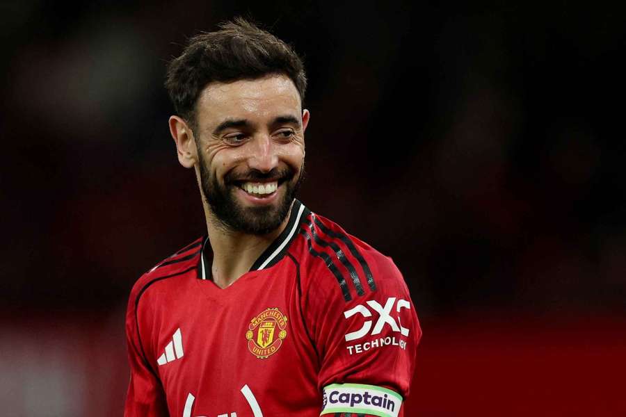 Manchester United's Bruno Fernandes reacts Manchester United's Bruno Fernandes reacts