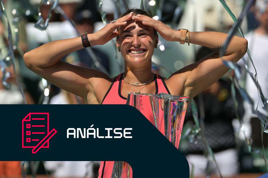 Sabalenka celebra a sua vitória na Califórnia