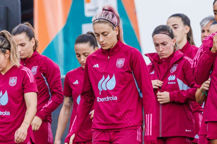 Alexia Putellas no treino da seleção espanhola