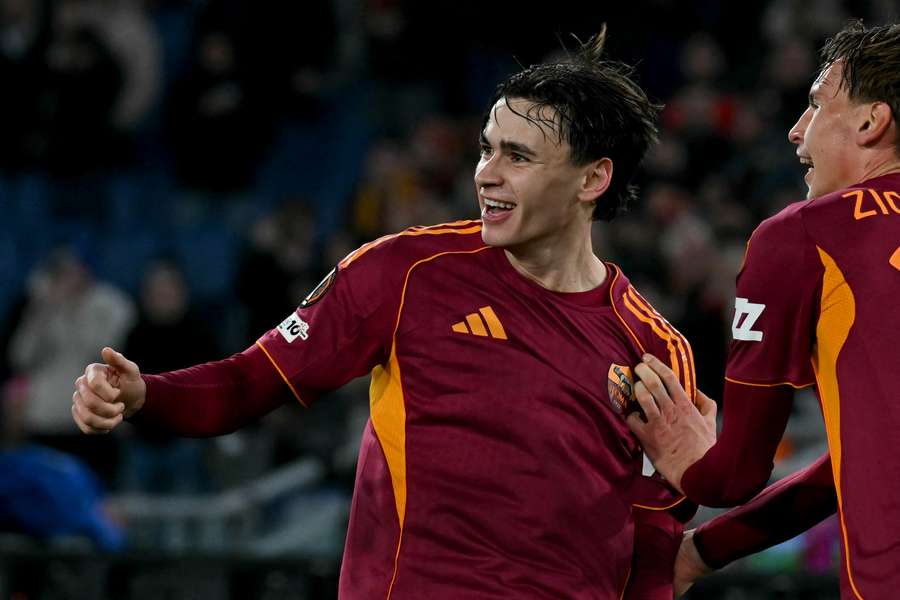 Nicolò Pisilli dopo la rete dell'1-0