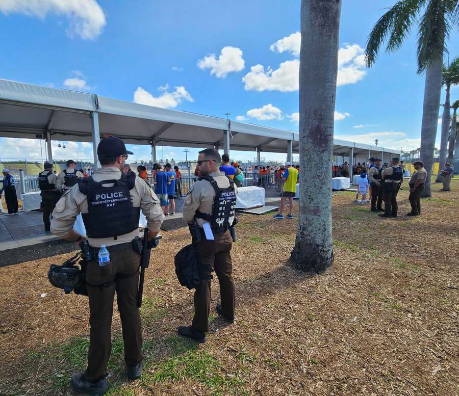 US counterterrorism officers stood guard as bags were searched US counterterrorism officers stood guard as bags were searched