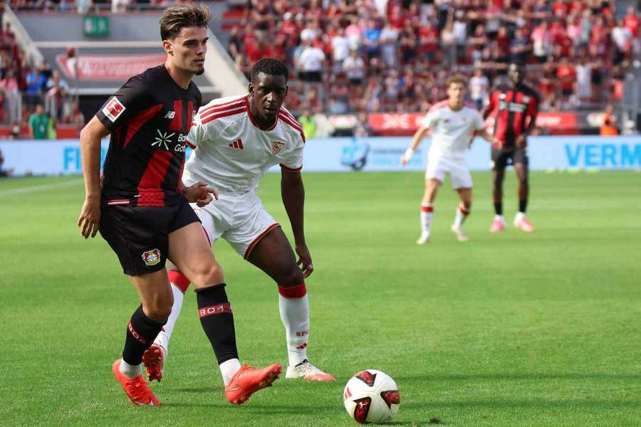 Miguel Gutiérrez, durante un partido con el Leverkusen Miguel Gutiérrez, durante un partido con el Leverkusen