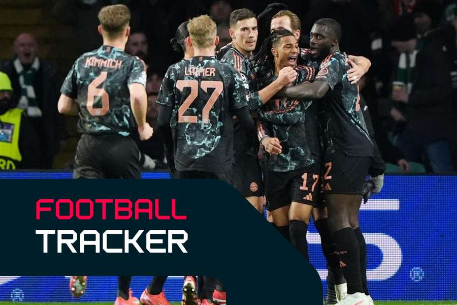 Olise celebrates goal with teammates