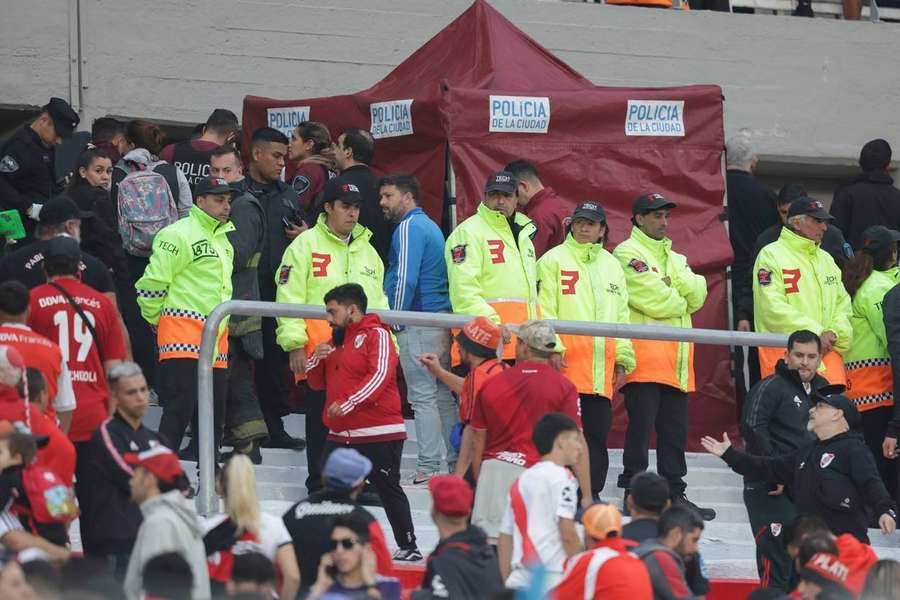 The match was suspended after 26 minutes and the venue was evacuated following the incident