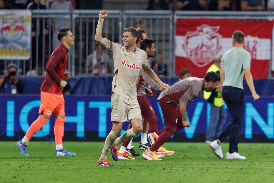 Salzburg's Ignace Van Der Brempt celebrate 