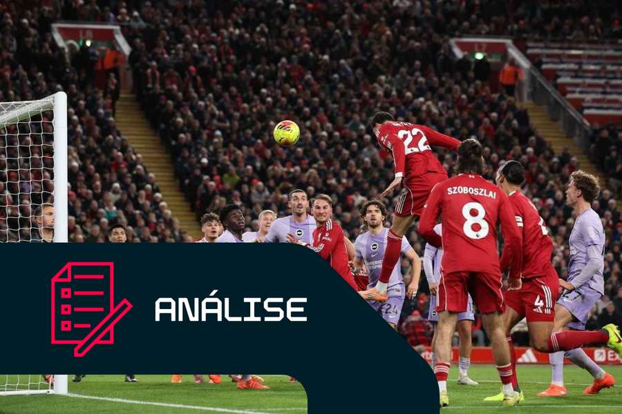 Hugo Ekitiké, do Liverpool, marca frente ao Brighton Hugo Ekitiké, do Liverpool, marca frente ao Brighton