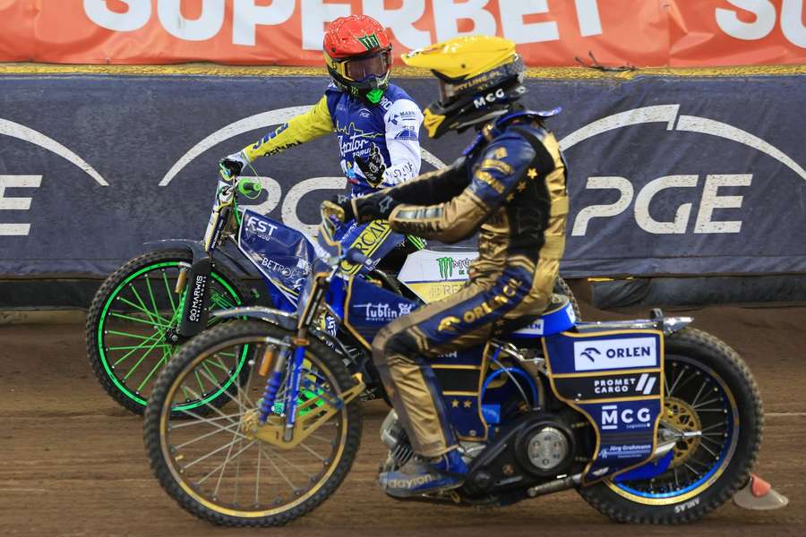 Patryk Dudek i Bartosz Zmarzlik podczas meczu ligowego