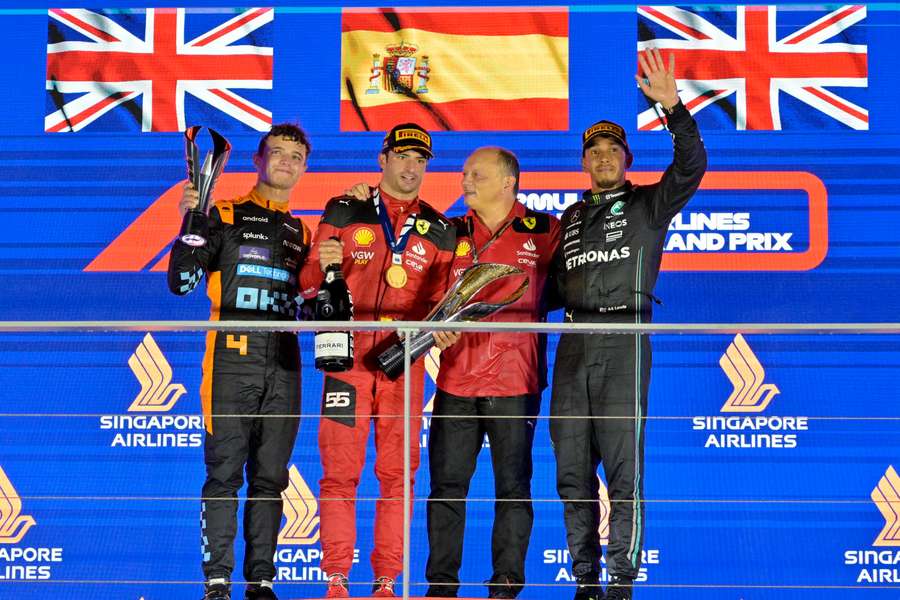 The podium in Singapore