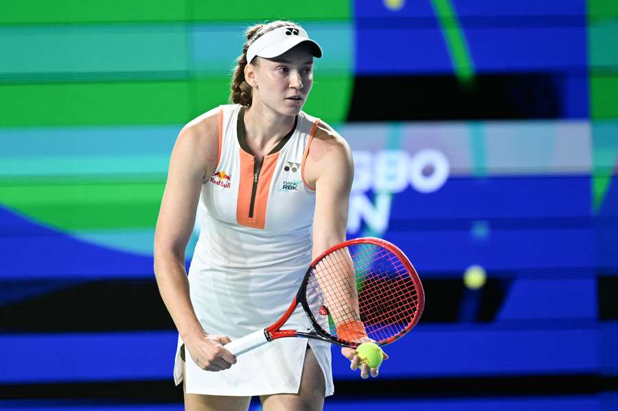 Kazakhstan's Elena Rybakina serves to Russia's Ekaterina Alexandrova during the women’s singles final