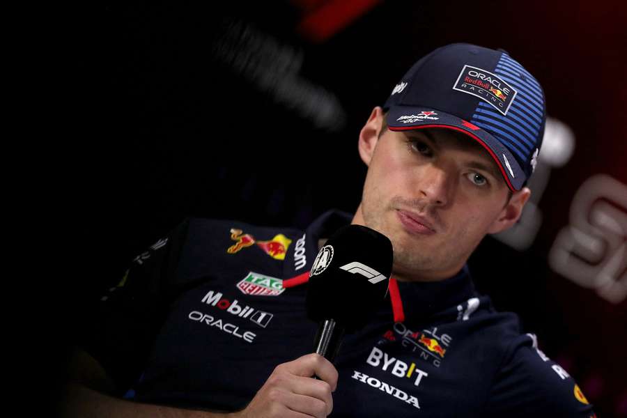 Red Bull's Max Verstappen during the press conference